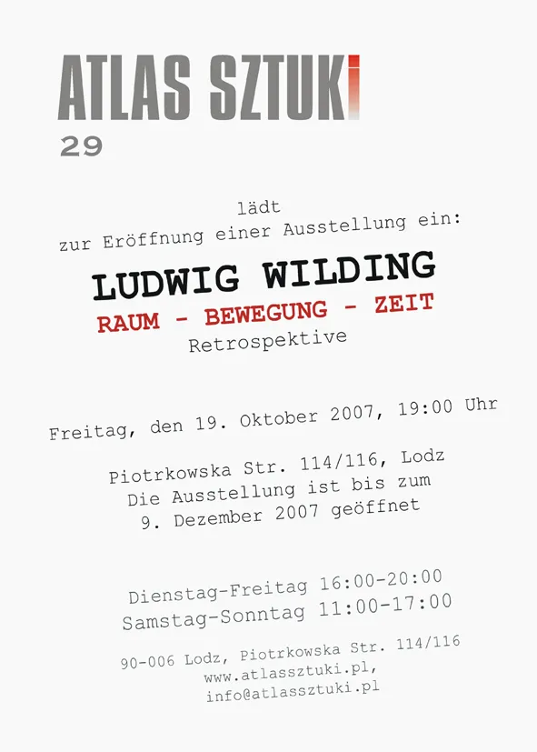 Exhibition catalogue — Ludwig Wilding: Space – Movement – Time